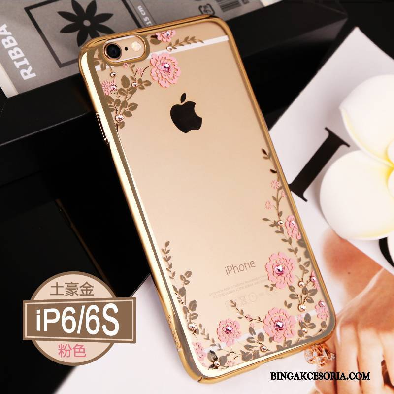 iPhone 6/6s Futerał Etui Na Telefon Rhinestone Luksusowy Złoto All Inclusive Eleganckie Przezroczysty