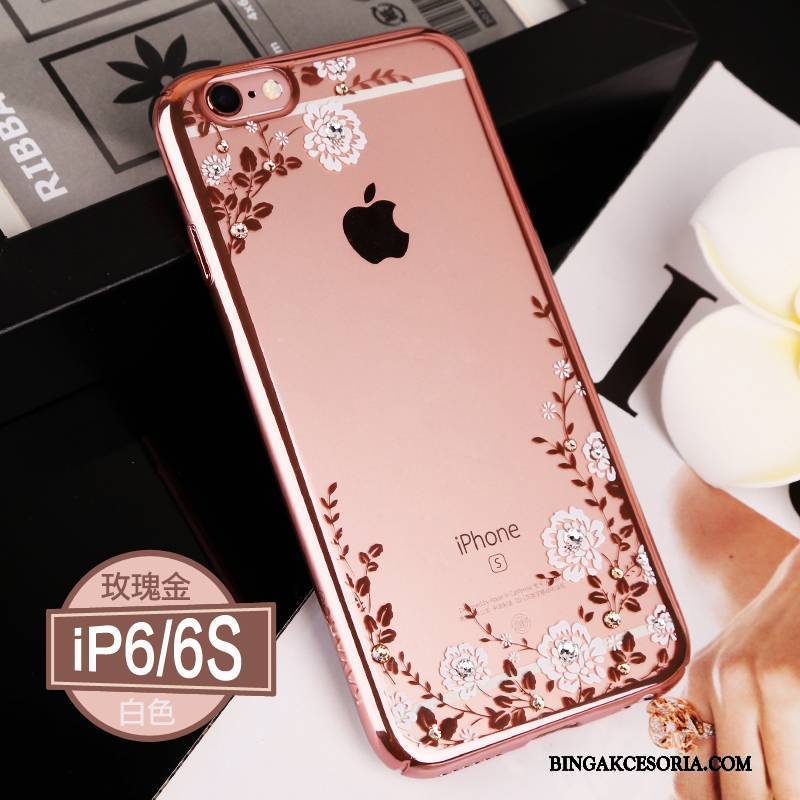 iPhone 6/6s Futerał Etui Na Telefon Rhinestone Luksusowy Złoto All Inclusive Eleganckie Przezroczysty