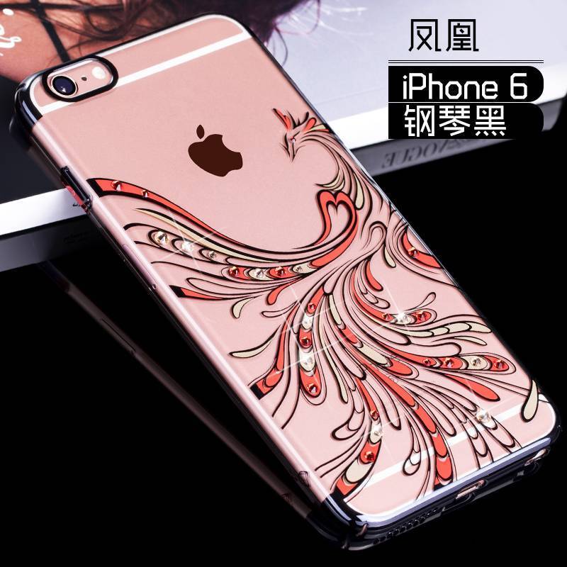 iPhone 6/6s Futerał Etui Na Telefon Rhinestone Luksusowy Złoto All Inclusive Eleganckie Przezroczysty