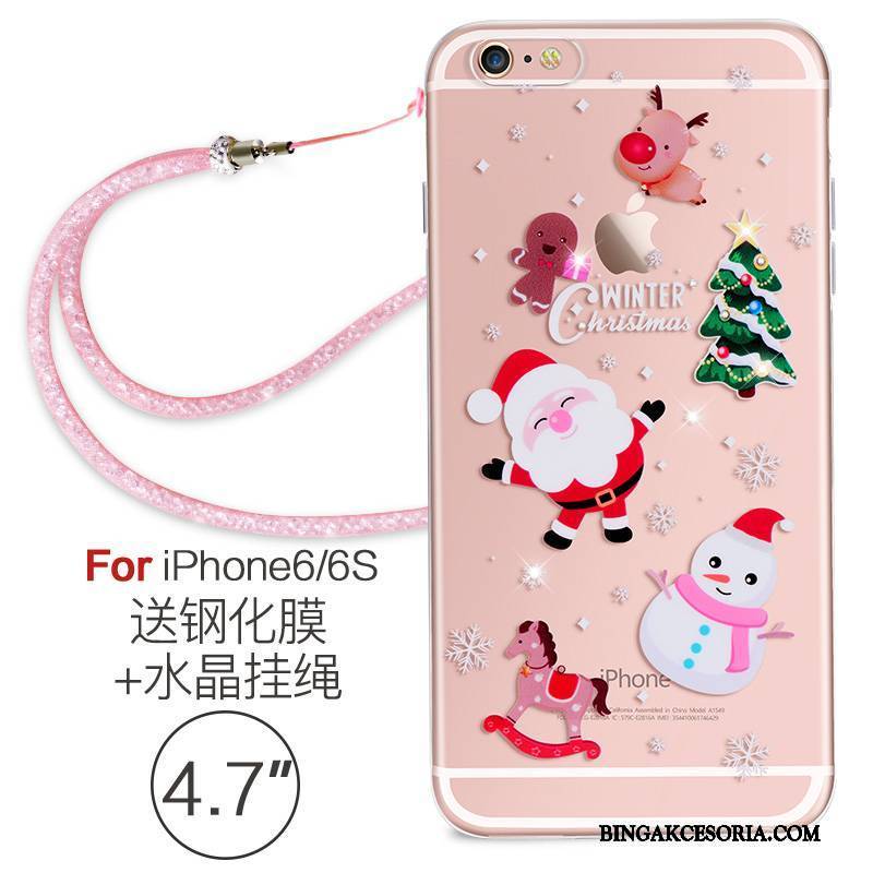 iPhone 6/6s Futerał Wiszące Ozdoby Czerwony Miękki Eleganckie Etui Rhinestone Etui Na Telefon