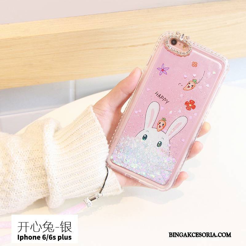 iPhone 6/6s Plus Etui Na Telefon Rhinestone Silikonowe Futerał Quicksand Tendencja Anti-fall