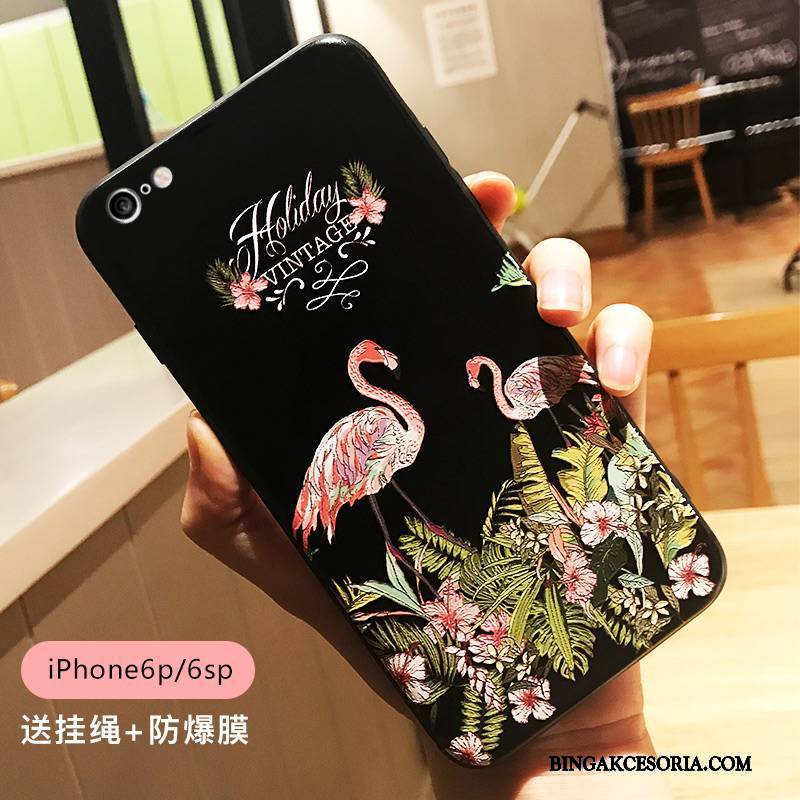 iPhone 6/6s Plus Futerał Etui Na Telefon All Inclusive Eleganckie Wiszące Ozdoby Ptak Relief Tendencja