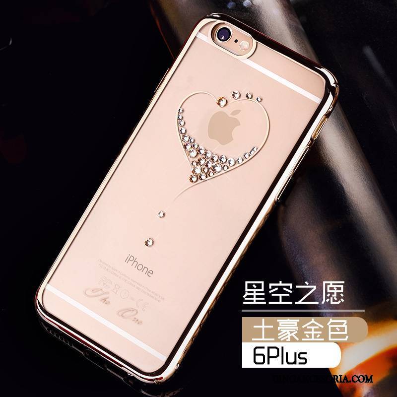 iPhone 6/6s Plus Futerał Przezroczysty Ochraniacz Tendencja Złoto Rhinestone Etui Na Telefon Luksusowy