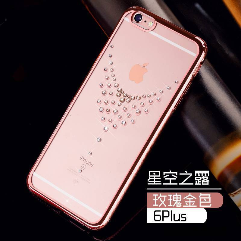 iPhone 6/6s Plus Futerał Przezroczysty Ochraniacz Tendencja Złoto Rhinestone Etui Na Telefon Luksusowy