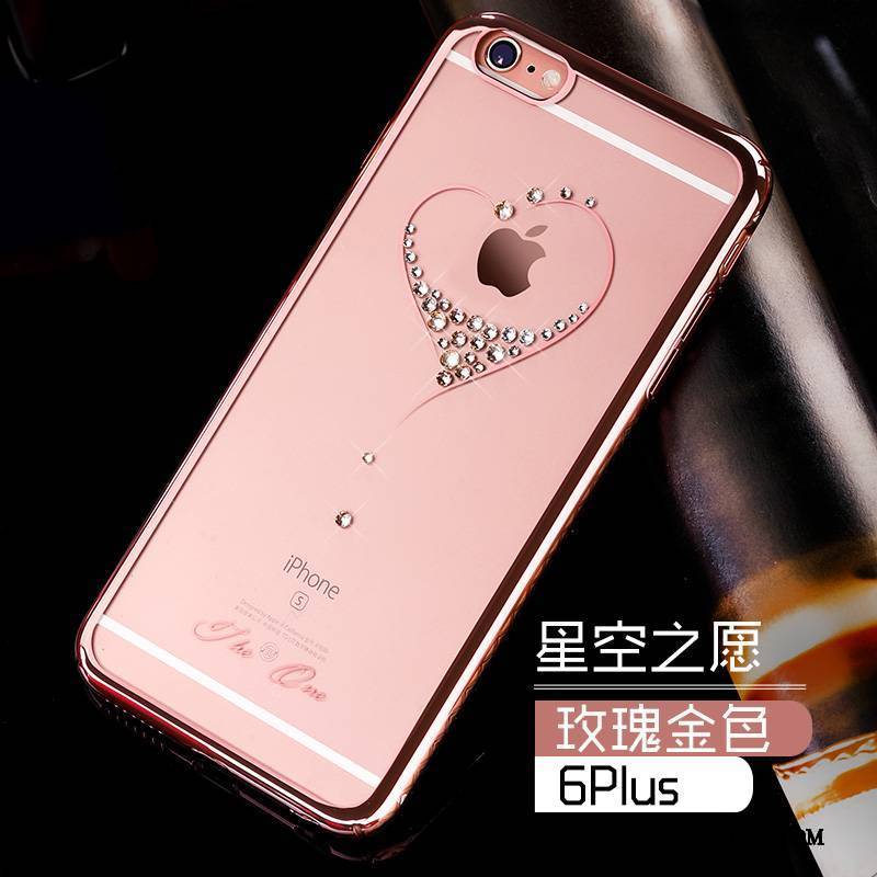 iPhone 6/6s Plus Futerał Przezroczysty Ochraniacz Tendencja Złoto Rhinestone Etui Na Telefon Luksusowy