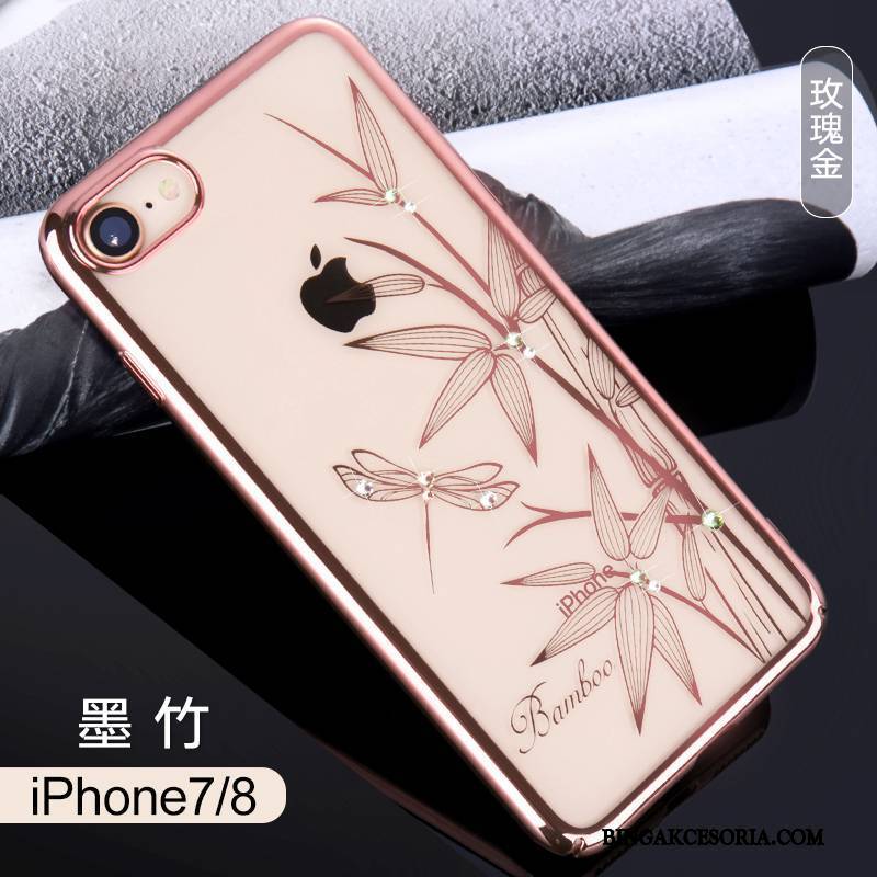 iPhone 7 Futerał Luksusowy Nowy Etui Na Telefon Eleganckie Tendencja Rhinestone Różowe Złoto