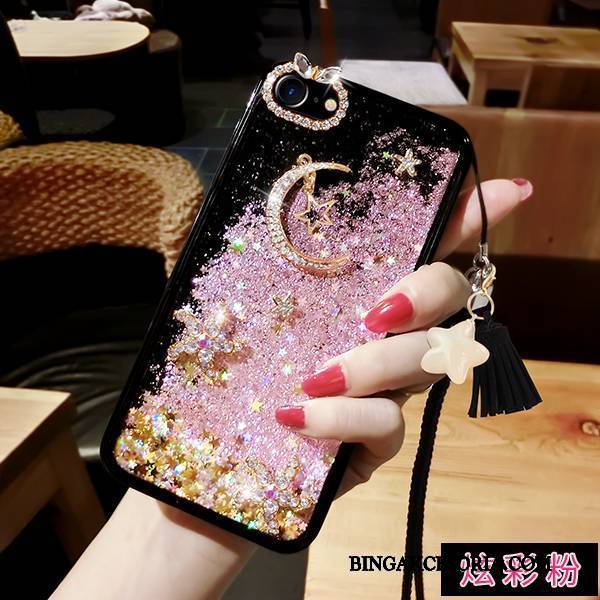 iPhone 7 Futerał Purpurowy Rhinestone Tendencja Quicksand All Inclusive Etui Etui Na Telefon