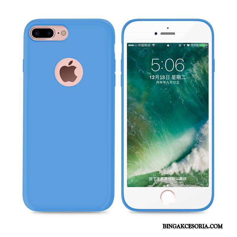 iPhone 7 Plus Etui Na Telefon Pu Silikonowe Niebieski Miękki Futerał All Inclusive