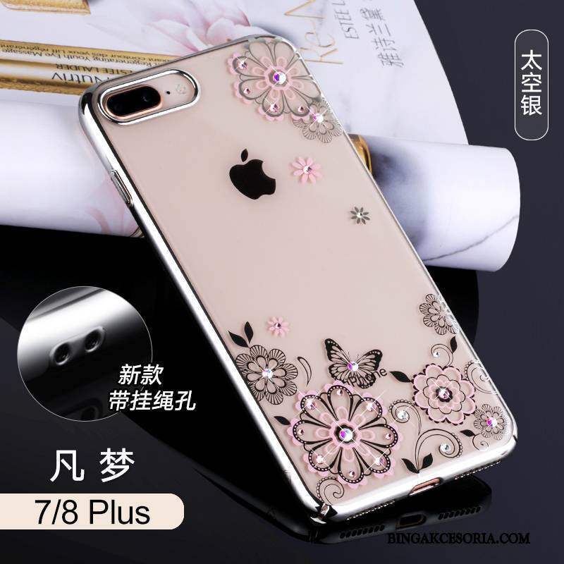 iPhone 7 Plus Futerał All Inclusive Rhinestone Przezroczysty Luksusowy Etui Na Telefon Złoto Anti-fall