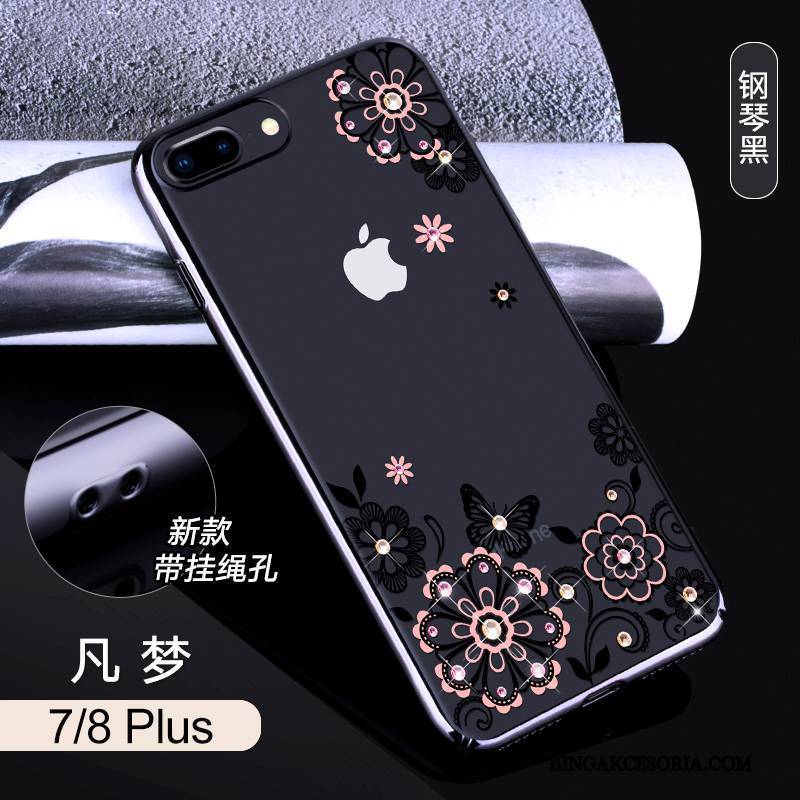 iPhone 7 Plus Futerał All Inclusive Rhinestone Przezroczysty Luksusowy Etui Na Telefon Złoto Anti-fall