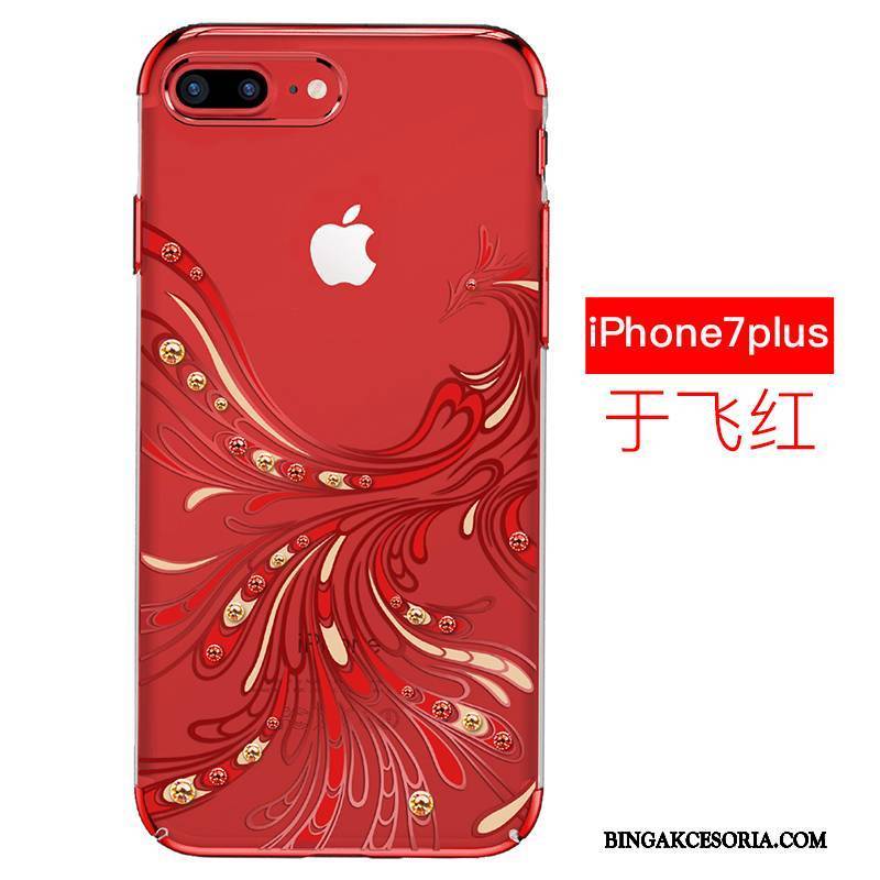 iPhone 7 Plus Futerał Anti-fall Trudno Przezroczysty Ochraniacz Rhinestone Etui Na Telefon All Inclusive