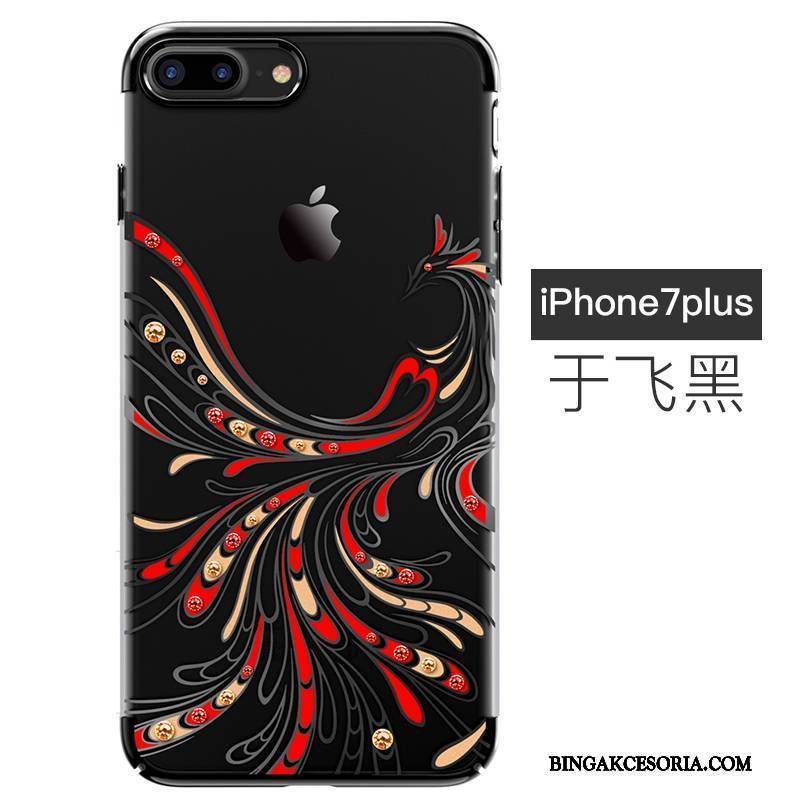 iPhone 7 Plus Futerał Anti-fall Trudno Przezroczysty Ochraniacz Rhinestone Etui Na Telefon All Inclusive