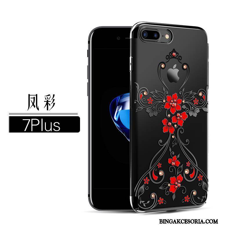 iPhone 7 Plus Futerał Anti-fall Trudno Przezroczysty Ochraniacz Rhinestone Etui Na Telefon All Inclusive