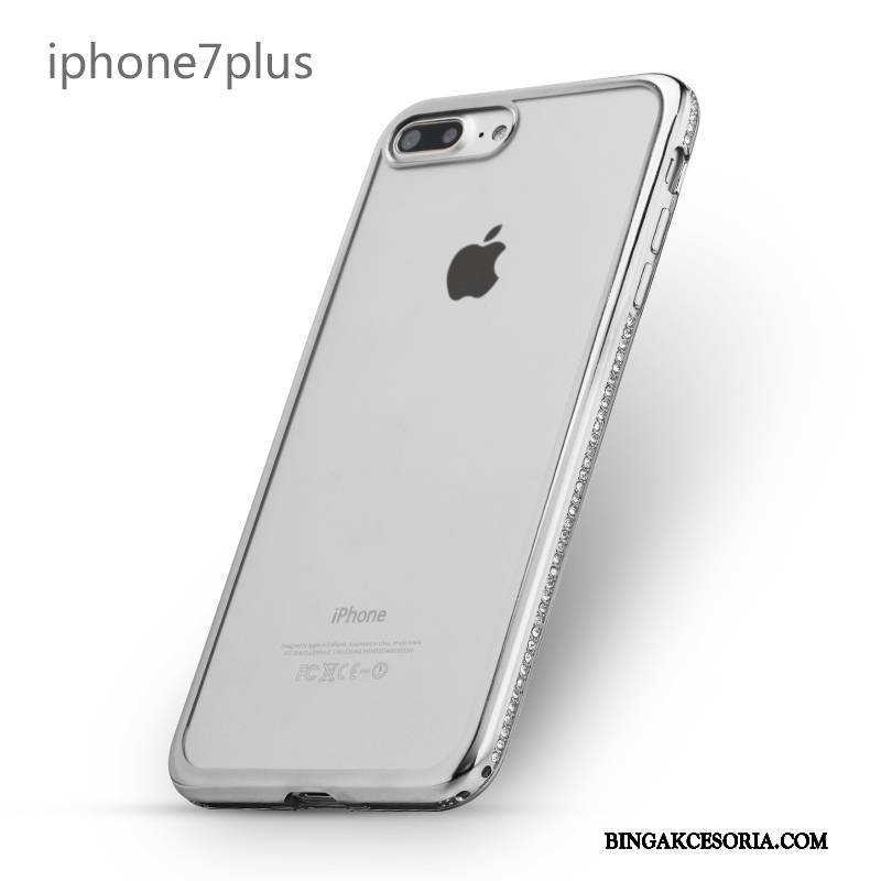 iPhone 7 Plus Futerał Różowe Złoto Etui Na Telefon Rhinestone Ochraniacz Anti-fall Silikonowe Nowy