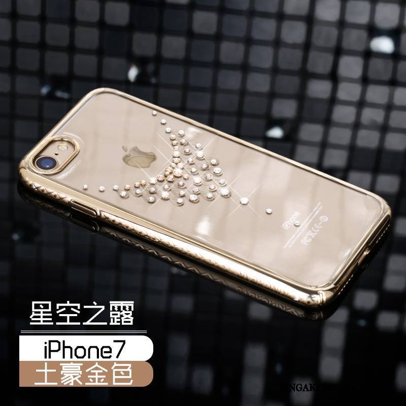 iPhone 7 Trudno Futerał Różowe Złoto Luksusowy Rhinestone All Inclusive Etui