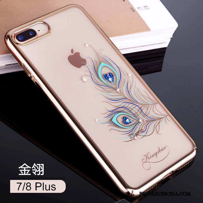 iPhone 8 Plus Futerał All Inclusive Etui Rhinestone Przezroczysty Tendencja Niebieski Nowy