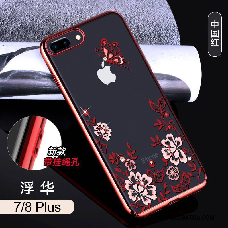 iPhone 8 Plus Futerał All Inclusive Etui Rhinestone Przezroczysty Tendencja Niebieski Nowy