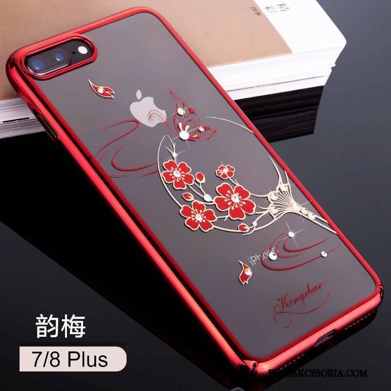 iPhone 8 Plus Futerał All Inclusive Etui Rhinestone Przezroczysty Tendencja Niebieski Nowy