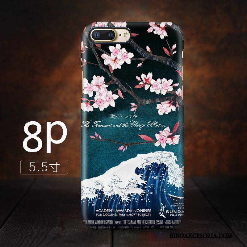 iPhone 8 Plus Futerał Sakura Crane Niebieski Etui Na Telefon