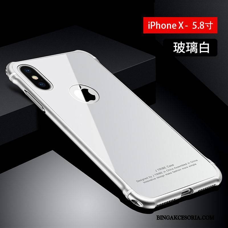 iPhone X Futerał Etui Na Telefon Metal Luksusowy Czarny All Inclusive Anti-fall Szkło