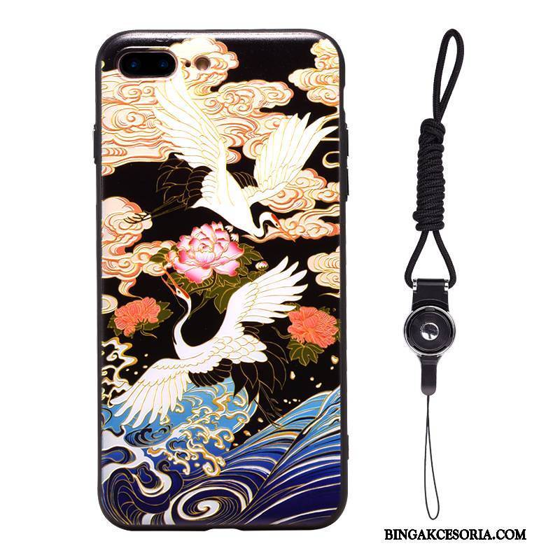 iPhone X Futerał Etui Na Telefon Purpurowy Wiszące Ozdoby Japoński Crane Sakura Vintage