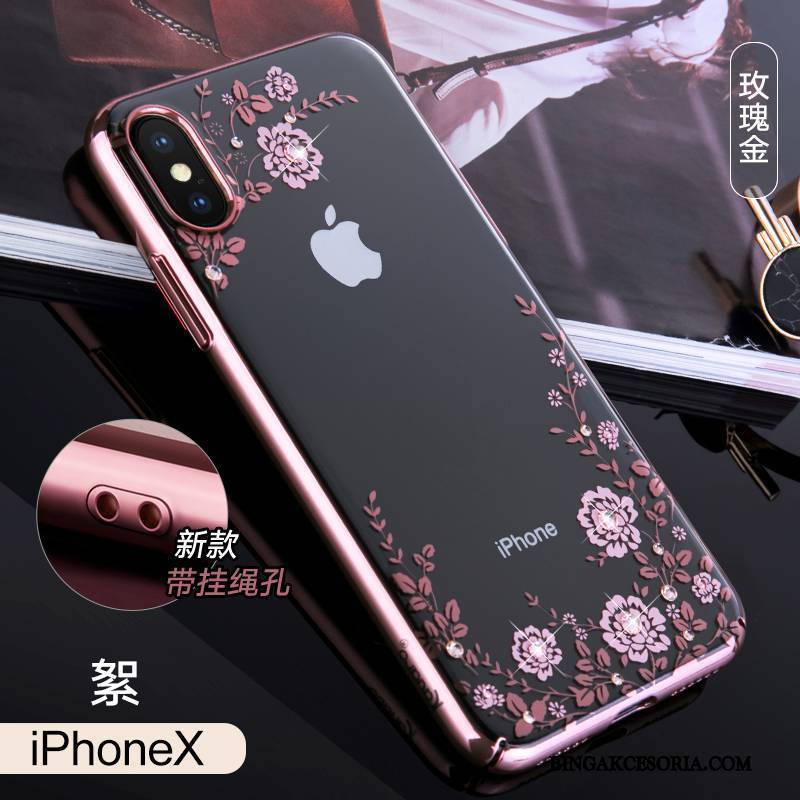 iPhone X Futerał Nowy All Inclusive Anti-fall Luksusowy Czarny Etui Rhinestone