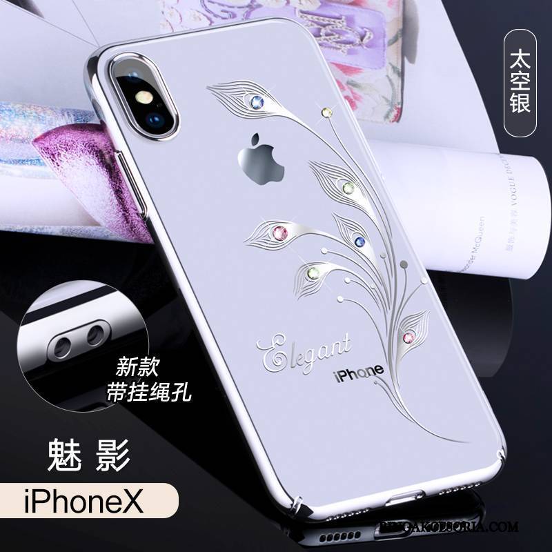 iPhone X Futerał Rhinestone Etui Na Telefon Cienkie Nowy Anti-fall Przezroczysty Luksusowy