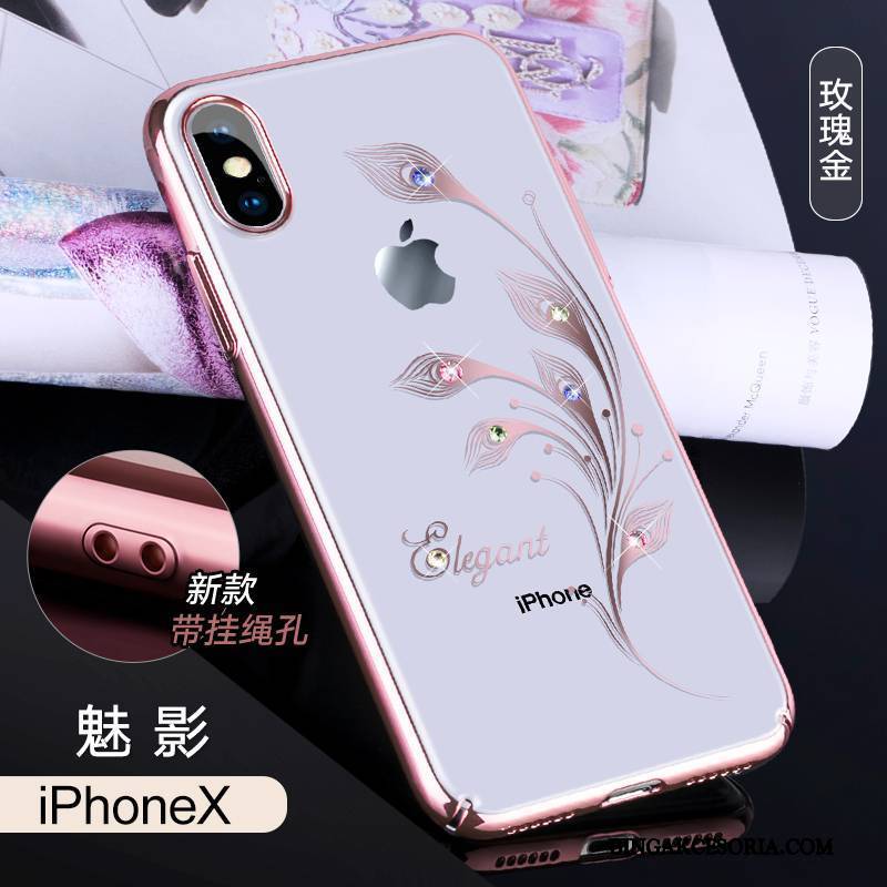 iPhone X Futerał Rhinestone Etui Na Telefon Cienkie Nowy Anti-fall Przezroczysty Luksusowy