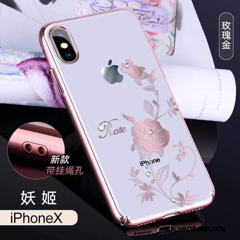 iPhone X Futerał Rhinestone Etui Na Telefon Cienkie Nowy Anti-fall Przezroczysty Luksusowy