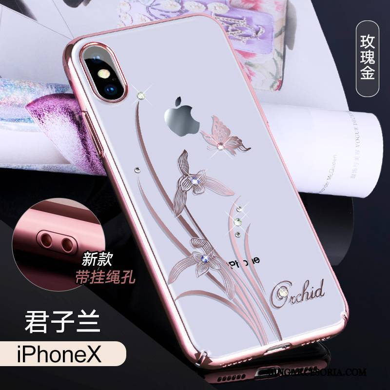 iPhone X Futerał Rhinestone Etui Na Telefon Cienkie Nowy Anti-fall Przezroczysty Luksusowy