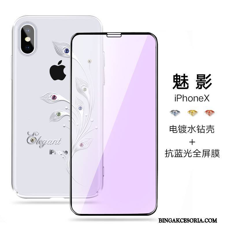 iPhone X Futerał Rhinestone Etui Na Telefon Cienkie Nowy Anti-fall Przezroczysty Luksusowy