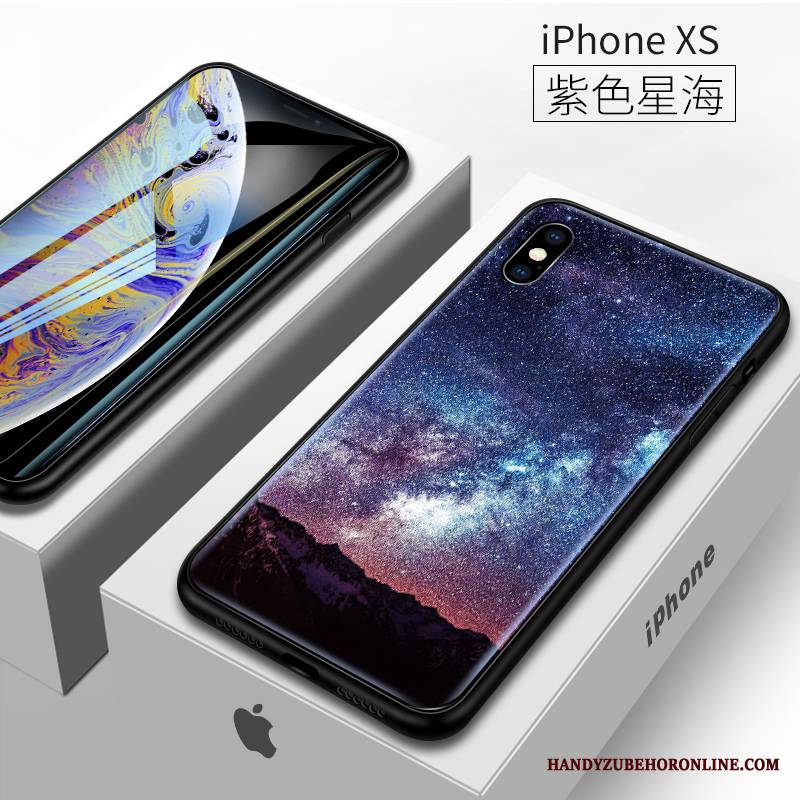 iPhone Xs Futerał Etui Na Telefon All Inclusive Ochraniacz Anti-fall Czerwony Netto Miękki Purpurowy