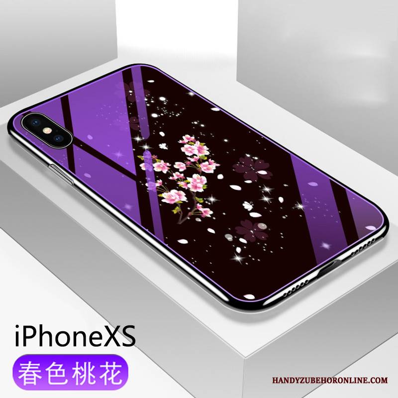 iPhone Xs Futerał Kreatywne Modna Marka Miękki Etui Na Telefon Poszycie Silikonowe Purpurowy