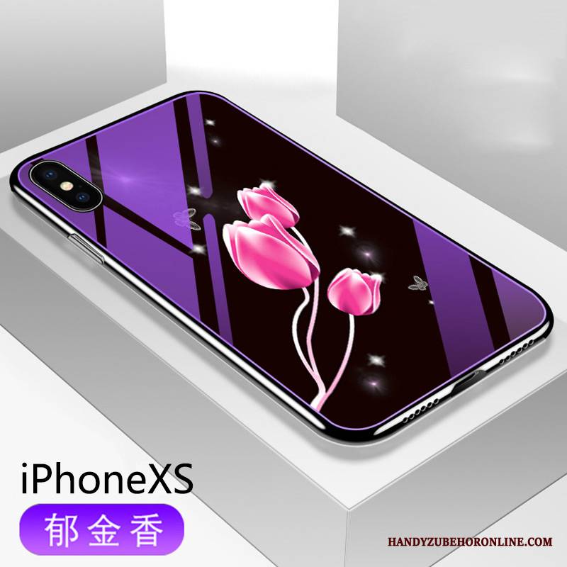 iPhone Xs Futerał Kreatywne Modna Marka Miękki Etui Na Telefon Poszycie Silikonowe Purpurowy