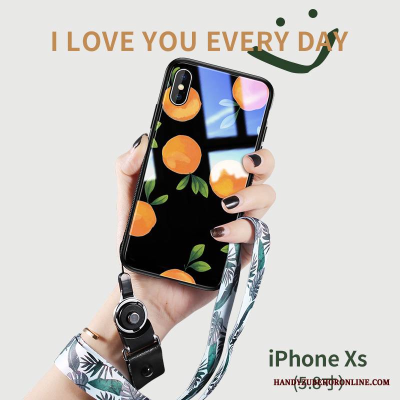 iPhone Xs Futerał Modna Marka Wiszące Ozdoby Sztuka Świeży Anti-fall Vintage All Inclusive