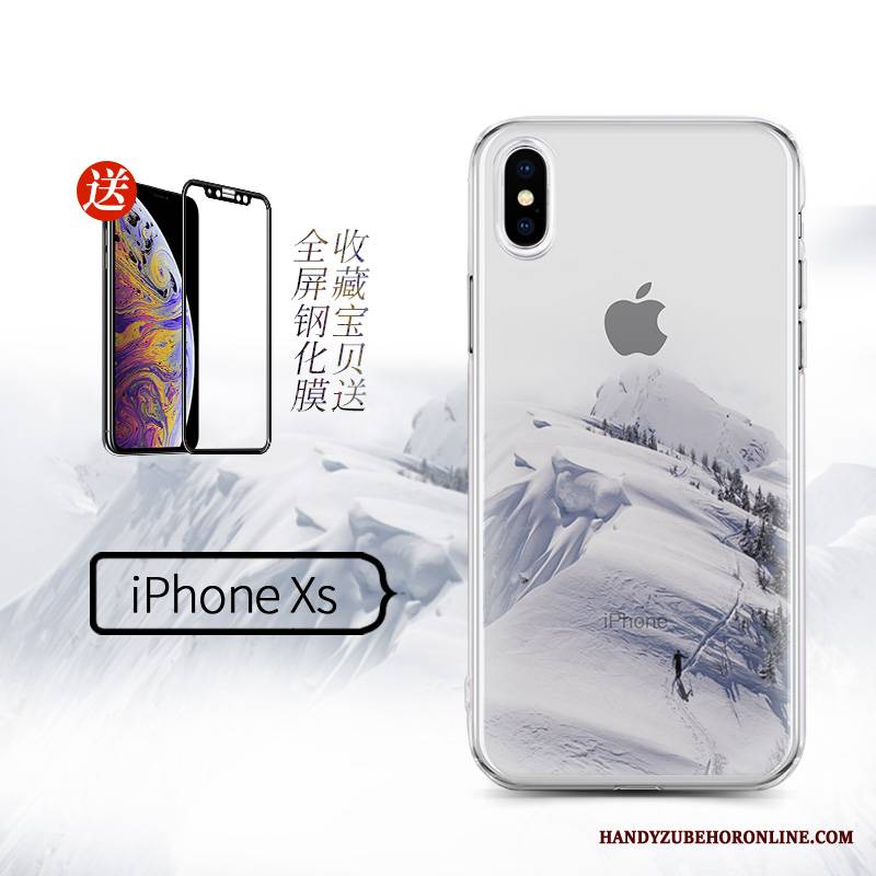 iPhone Xs Futerał Nowy Sztuka Kreatywne Przezroczysty Tendencja Ochraniacz Czarny