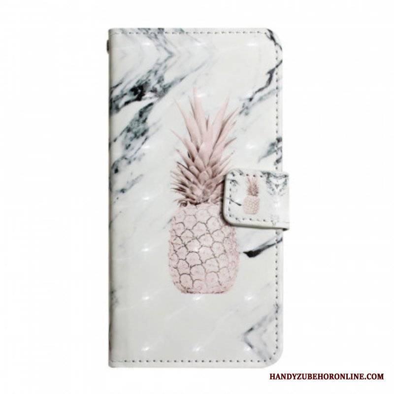 Etui Folio do Google Pixel 6 Jasny Punktowy Ananas