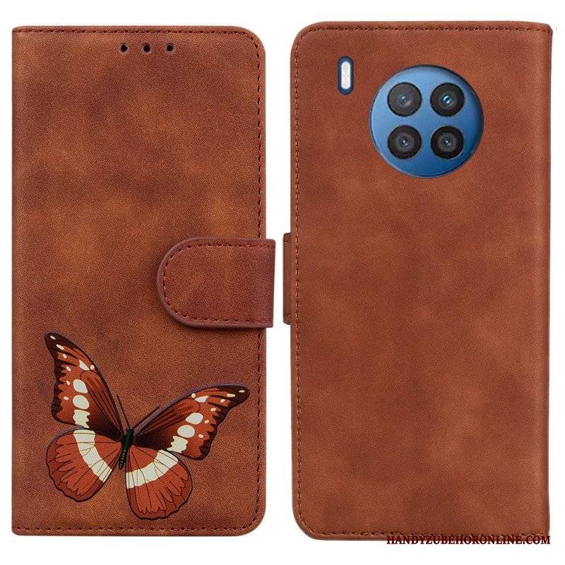 Etui Folio do Honor 50 Lite Motyl Dotykający Skóry