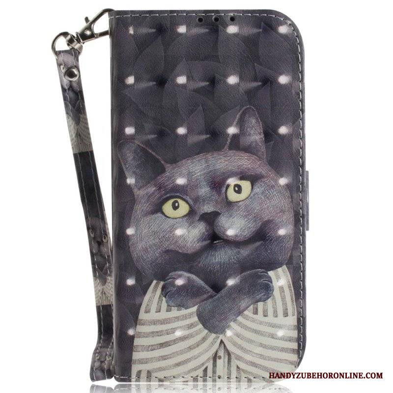 Etui Folio do Honor Magic 5 Lite z Łańcuch Oryginalne Stringi Cat