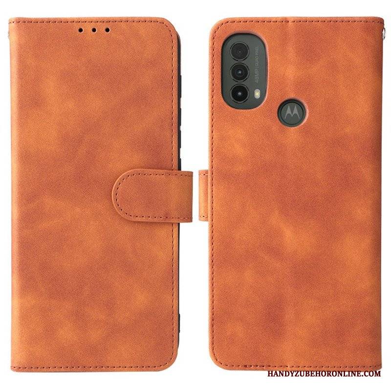 Etui Folio do Moto E40 / E30 / E20 Dotyk Skóry