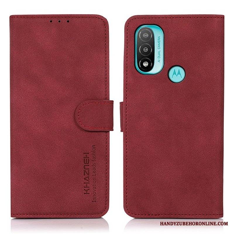 Etui Folio do Moto E40 / E30 / E20 Modny Efekt Skóry Khazneh