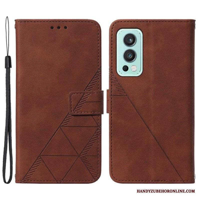 Etui Folio do OnePlus Nord 2 5G Efekt Skóry Piramidy