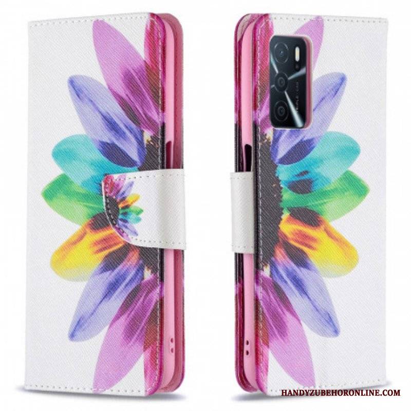 Etui Folio do Oppo A16 / A16s Akwarela Kwiat