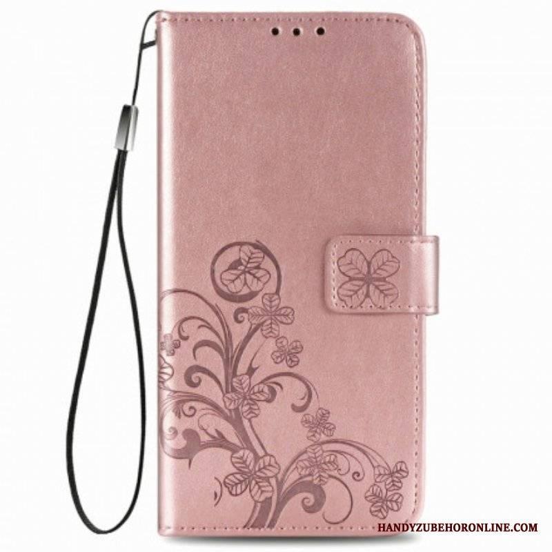 Etui Folio do Oppo A54 5G / A74 5G Czterolistna Koniczyna