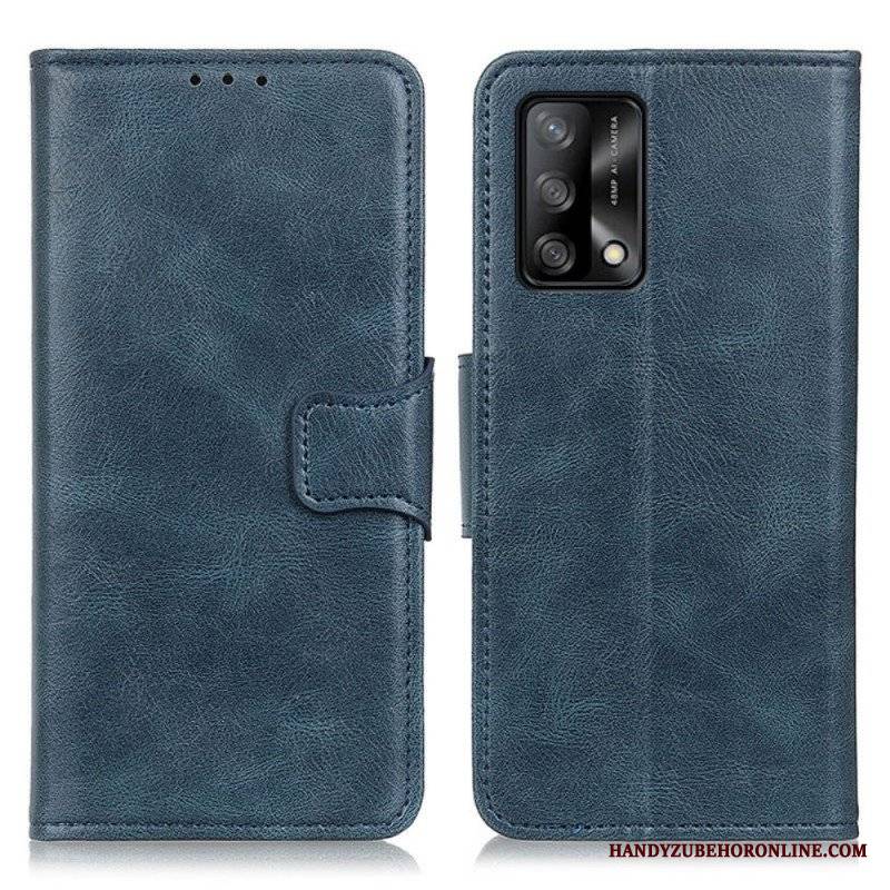 Etui Folio do Oppo A74 4G Dwustronne Zapięcie Z Efektem Skóry