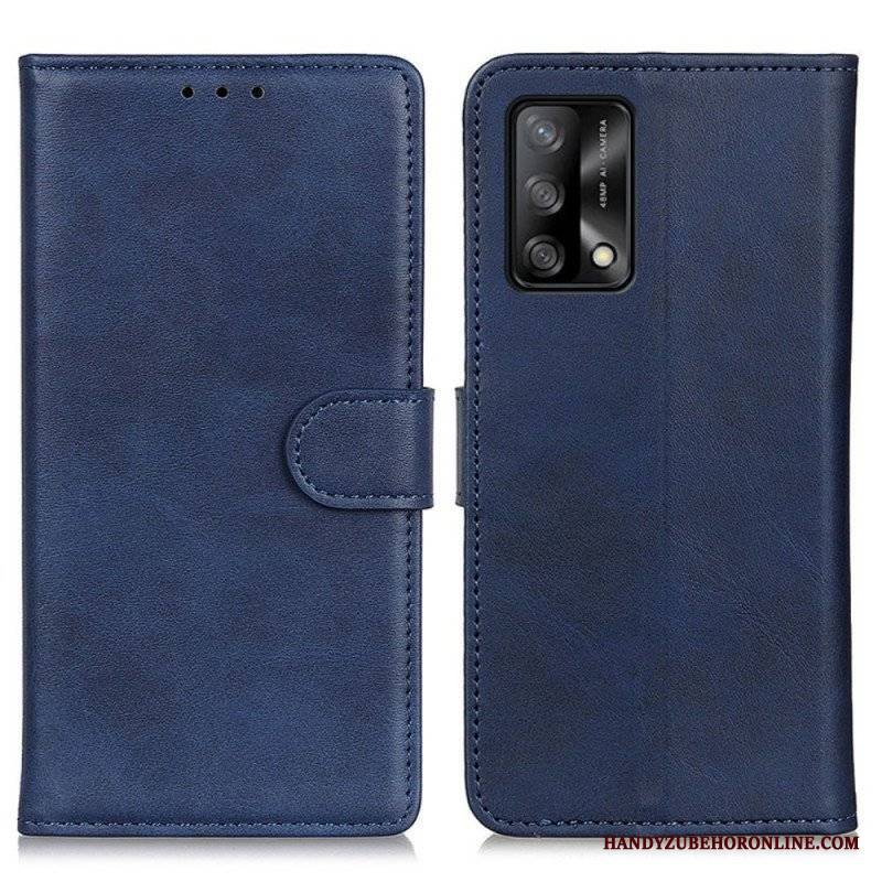 Etui Folio do Oppo A74 4G Efekt Matowej Skóry W Stylu Retro