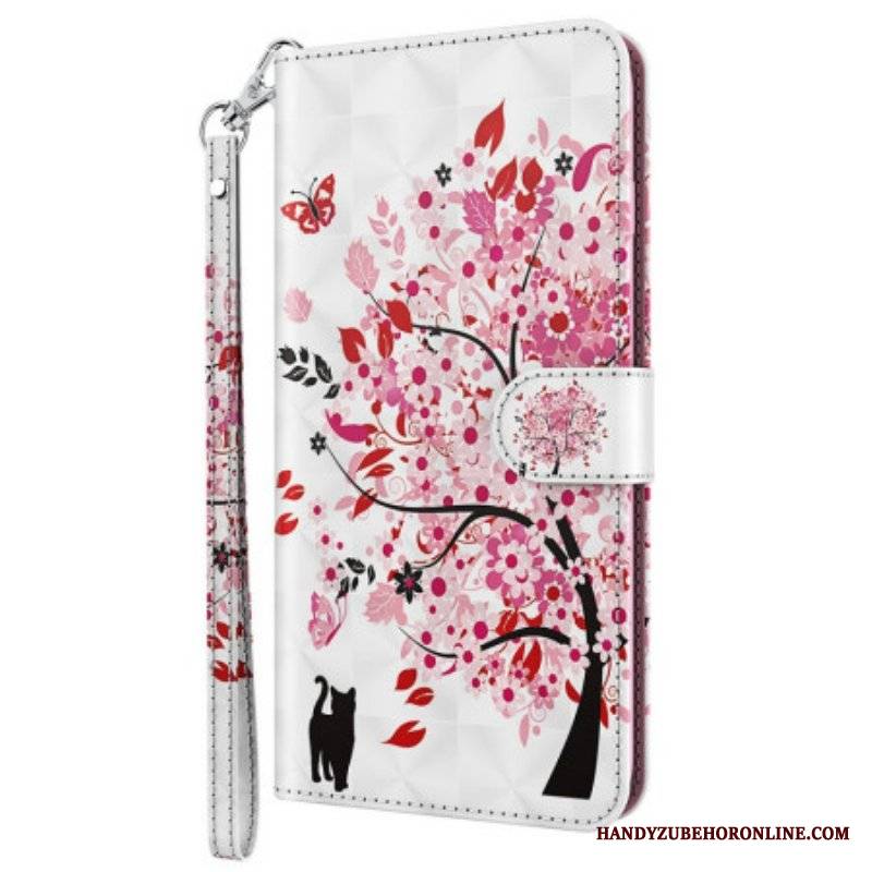 Etui Folio do Oppo A94 5G Drzewo Różane Ze Smyczą