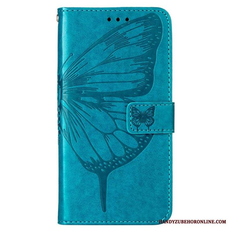 Etui Folio do Oppo A94 5G Motyl Ze Smyczą