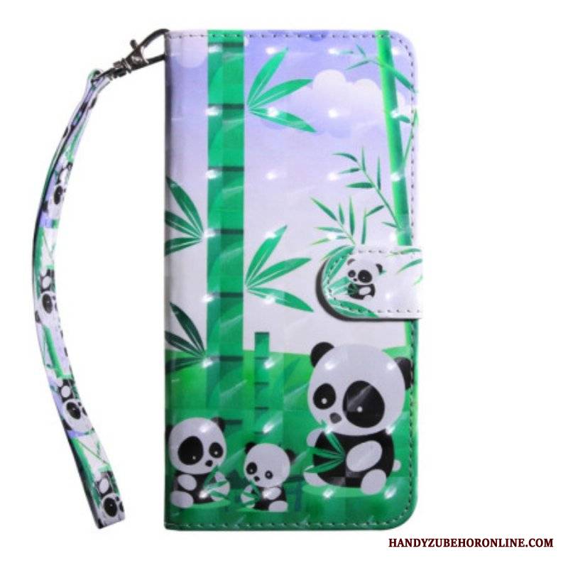 Etui Folio do Oppo A94 5G Panda Ze Smyczą