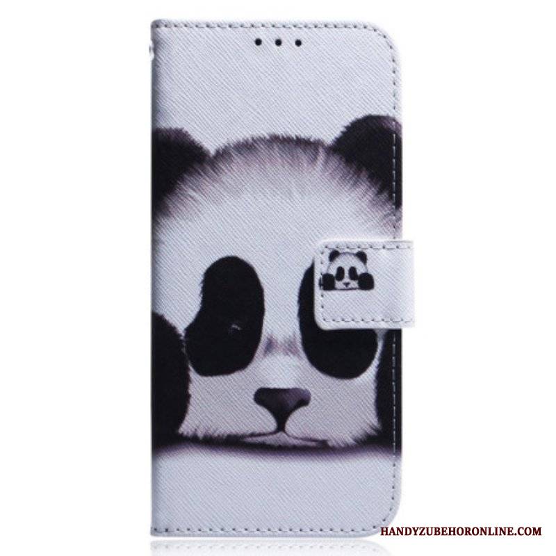 Etui Folio do Oppo Reno 8 Panda Ze Smyczą